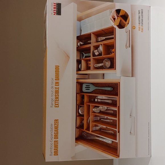 NIB Expandable Bamboo Drawer Organizer - Picture 4 of 8